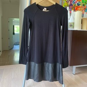 XS Pleather Trim Shift Dress